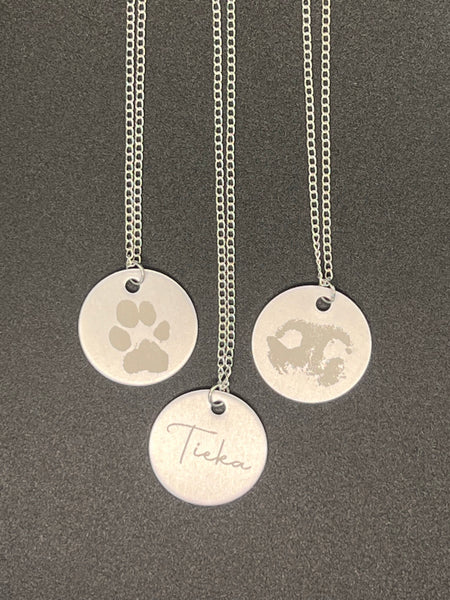 Personalized Pet Paw Print/Nose Print Necklace