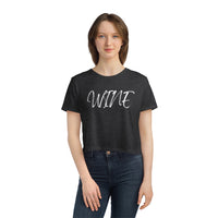 Wine - Women's Flowy Cropped Tee