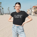 Wine - Women's Flowy Cropped Tee