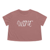 Wine - Women's Flowy Cropped Tee