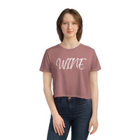 Wine - Women's Flowy Cropped Tee