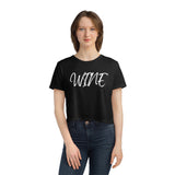 Wine - Women's Flowy Cropped Tee